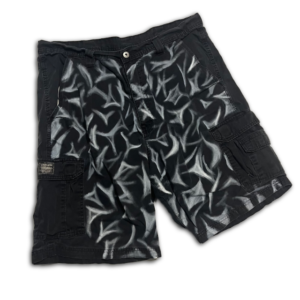 Hand-painted Black Wrangler Shorts