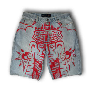 Hand-painted Mayan Jorts